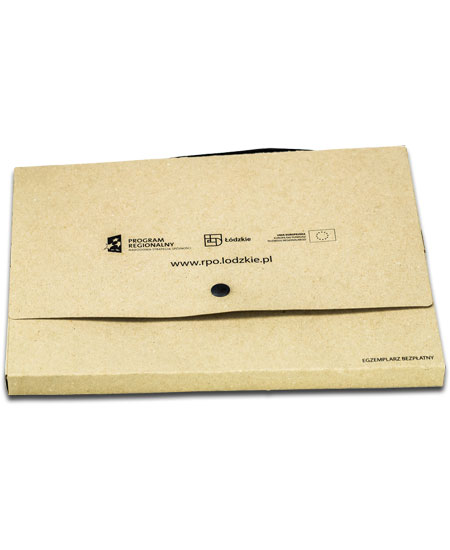 iopakowano. Folder - teczka, na papiery, oferty, foldery. Produkt z nadrukiem firmowym. Folder z rączką z klapą na napy.